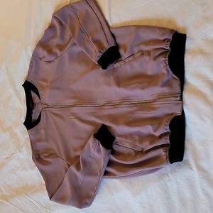 Dusty Rose Bomber Cardigan, size Large